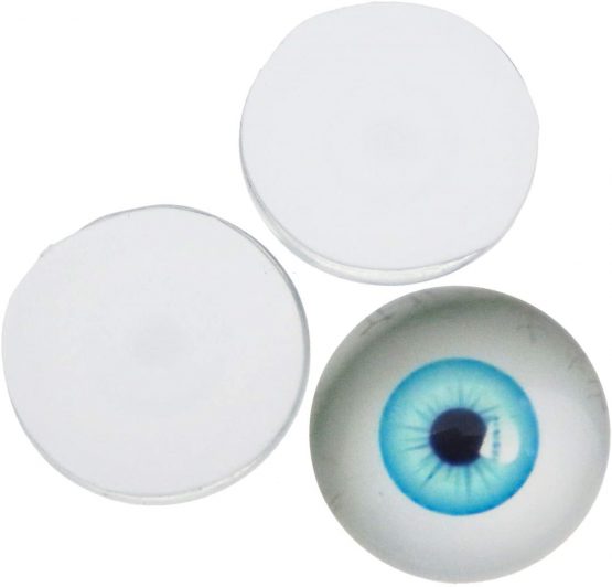 Julie Wang Pack of (x20) Round Mixed Glass Eyes Light Color Pupils Flat Back Time Gem Cabochons Art Craft for Dolls Making Scrapbooking Embellishments Decors 30mm - Image 4
