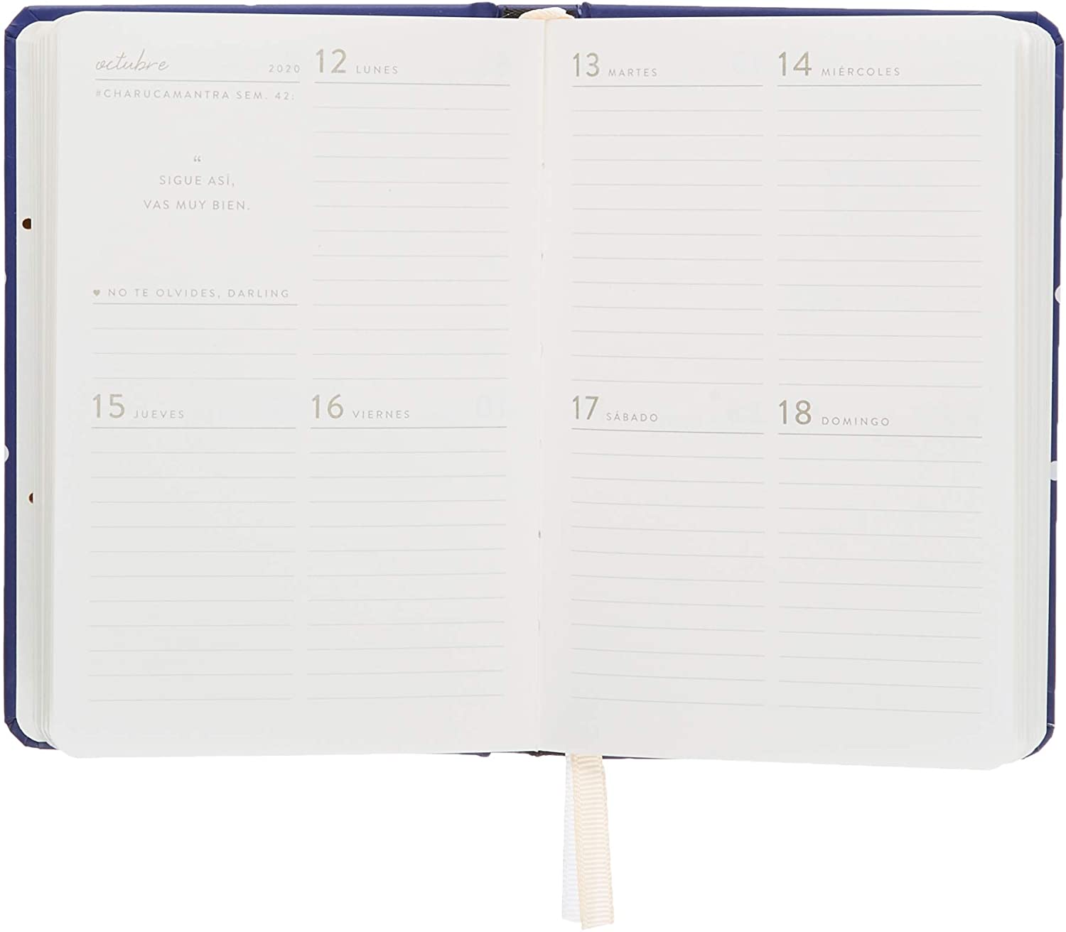 2020 Week to View Diary Chief Navy. Mini, multicoloured, Talla única - Image 3