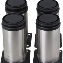 BQLZR Stainless Steel Kitchen Adjustable Feet Round Furniture Leg Pack of 4