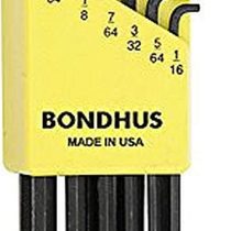 Bondhus 16538 Set of 10 Balldriver« Stubby L-Wrenches, Sizes 1/16-1/4-Inch Black One Size