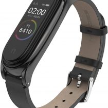 BDIG Mi band 3 Mi Band 4 strap Replacement Leather Strap Wristband WatchBand Accessories for Xiaomi Mi Band 4 Mi Band 3(Original Fashion Design) (Plus Black)