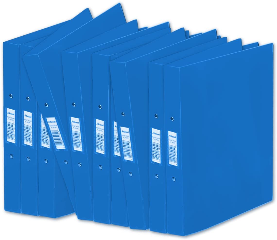 Rexel A4 Budget 2 Ring Binders - Blue (Pack of 10), 10 Pack