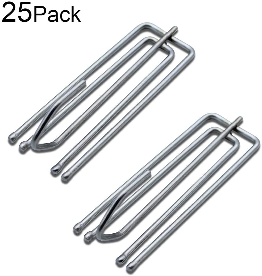 SPTwj 30 Pack Metal Curtain Hooks Pinch Pleat Curtain Hook Stainless Steel Deep 