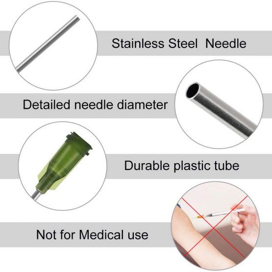 LYTIVAGEN 100 PCS Blunt Tip Syringe Needles 3.8cm 14G Dispensing Needle with Lure Lock Blunt Tip Needles for Refilling E-Liquid, Inks and Syringes (Green) - Image 3
