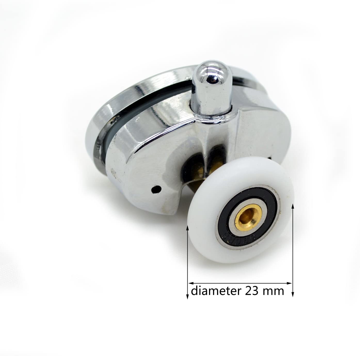Set of 4 New Oval Singel Wheel Shower Door Rollers 23mm, Silver Chrome, 23 month - Image 4