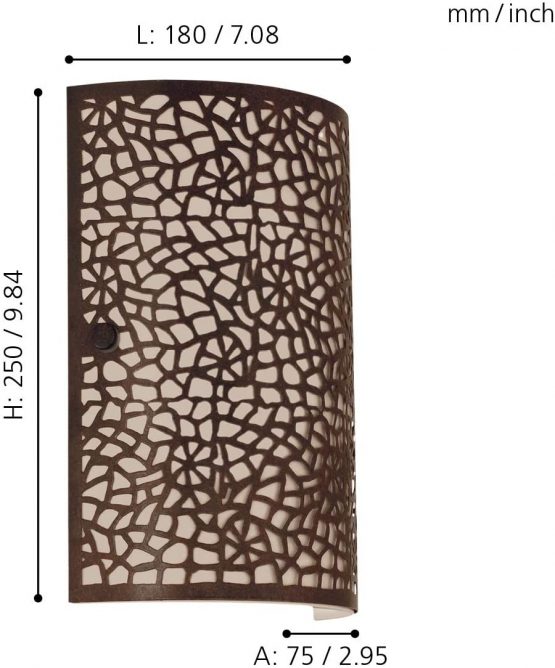 EGLO 89115 ALMERA Wall Light in Champagne and Antique-Brown - Image 2