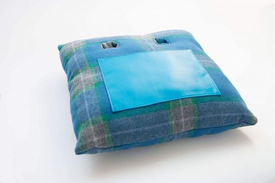 Manicure Cushion,Nail Pillow,unique design exclusive by CRAGGI ,Blue Tweed fabric,Nail Manicure Pillow,Hand Rest,Home Salon - Image 2