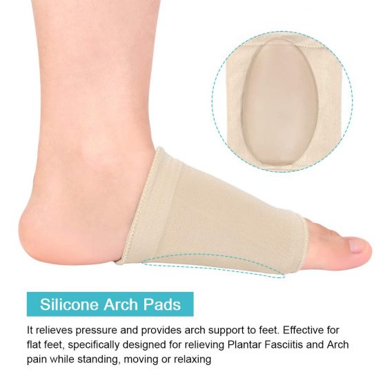 Compression Arch Support Brace And Gel Arch Support Sleeves, Arch Support Socks, Soft Arch Supports with Gel Cushions for Plantar Fasciitis, Flat Feet, High Arches, Men and Women, 2 Pairs - Image 2