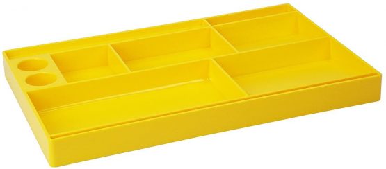Acrimet Drawer Organizer Bin Multi-Purpose Storage for Desk Supplies and Accessories (Plastic) (Solid Yellow Color)