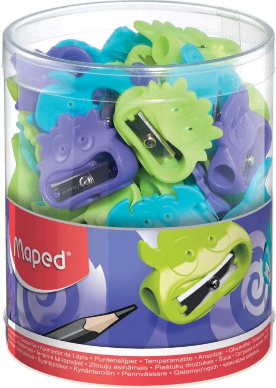 VIVO Fancy Bags Assorted Colours 1 Hole Exhibitor/Display 65 Pieces of Pencil Sharpener MAPED 63511