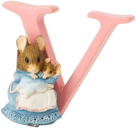 Beatrix Potter A5014 Alphabet Letter V Hunca Munca with Baby Figurine