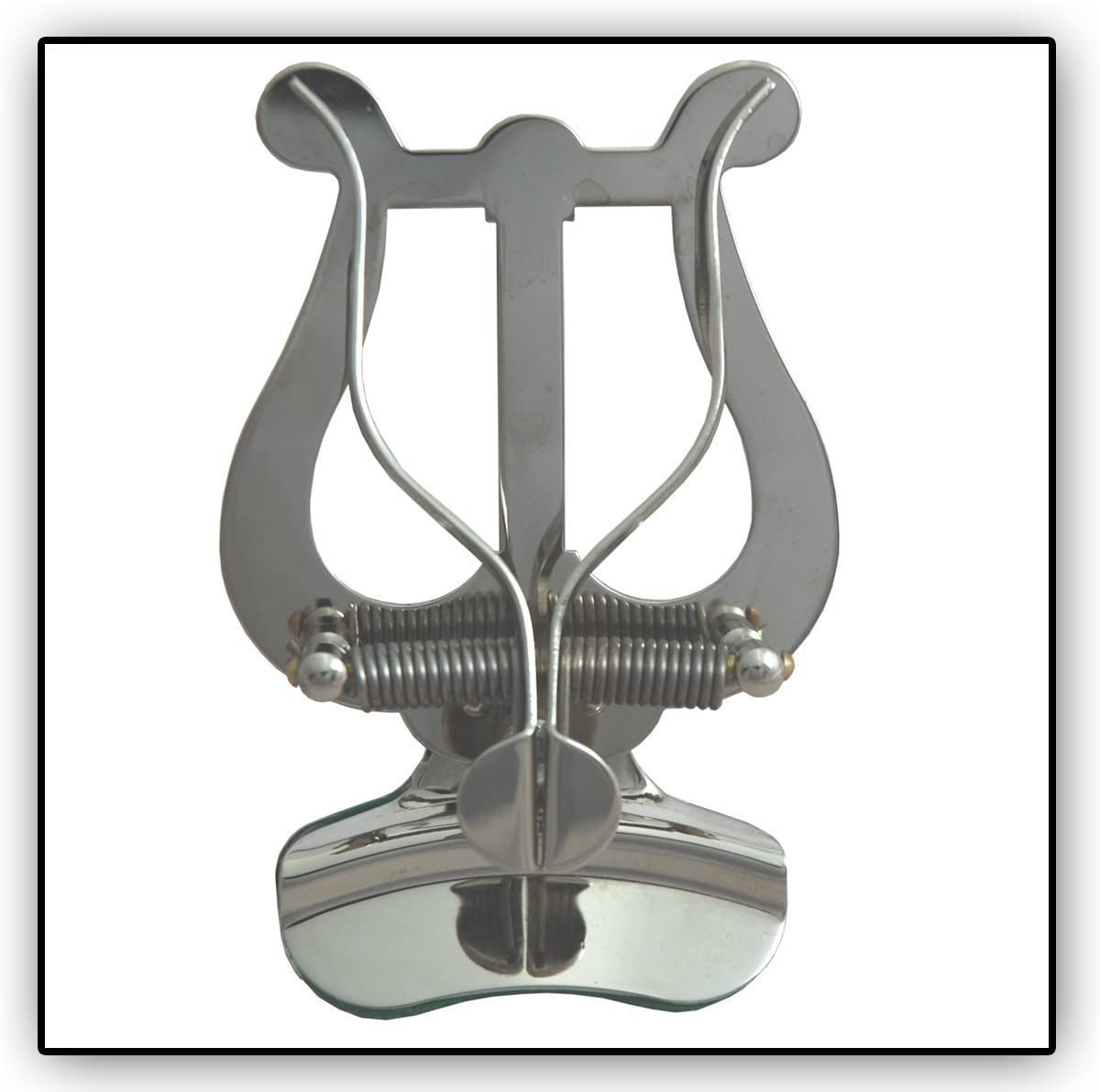 Soundman® Marching Lyre for Trumpet Cornet, Flugelhorn Clamp Bell Lyra Music Stand (Nickel Plated)