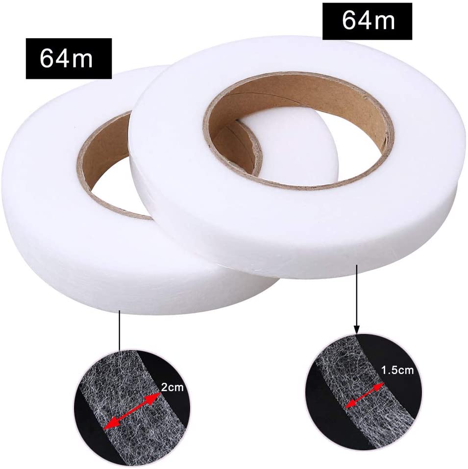kuou 2 Rolls 70 Yard Hem Tape, Fabric Fusing Tape Adhesive Wonder 