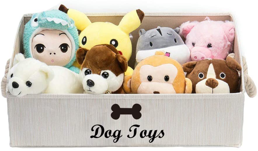 Geyecete Large Dog Toys Storage Bins, Foldable Fabric Trapezoid Organizer Boxes with Cotton Handle - Image 4