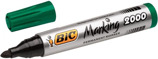 BIC Marking 2000 Permanent Markers Bullet Tip Green 12 Box - Image 2
