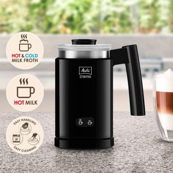 Melitta 6758122 Cremio II Milk Frother, Bamboo, 450 W, Black - Image 3