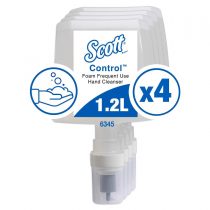 Scott Control Foam Frequent Use Hand Soap 6345 - Unscented Foaming Hand Cleanser - 4 x 1.2 Litre Clear Hand Wash Refills (4.8 Litre Total)