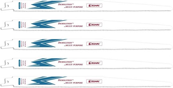 EZARC Reciprocating Saw Blade Bi-Metal Cobalt Sabre Saw Blades for Multi-Purpose 300mm 10/14TPI R1225DG (5-Pack)