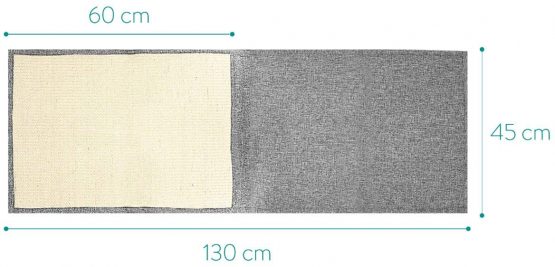 Navaris Cat Scratch Armrest Organiser - Natural Sisal Furniture Protector Scratching Pad for Cats - Scratcher Mat Cover for Sofa - Light Grey, White - Image 4
