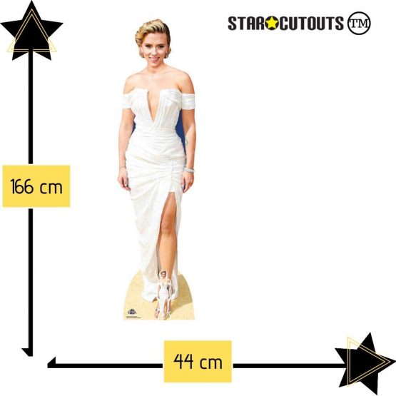 STAR CUTOUTS CS778 Scarlett Johansson Lifesize Cardboard White Dress Height 166cm Includes Free Table Top Cutout, Multicolour - Image 3