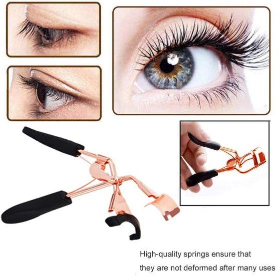 Eyelash Curler, 5PCS Handle Cosmetic Makeup Tools Set With 5 Replacement Silicone Refill Pads, Fits All Eye Shape Essential Cosmetic Makeup Accessory for Ladies Girls - Image 2