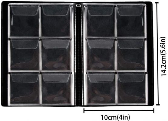 Coin Collection Album 60 Pockets - 4.5x4.5cm/1.8x1.8 inch Coin Holder Book Coin Storage Album Money Penny Pocket for Collectors Black CS0106BK - Image 3