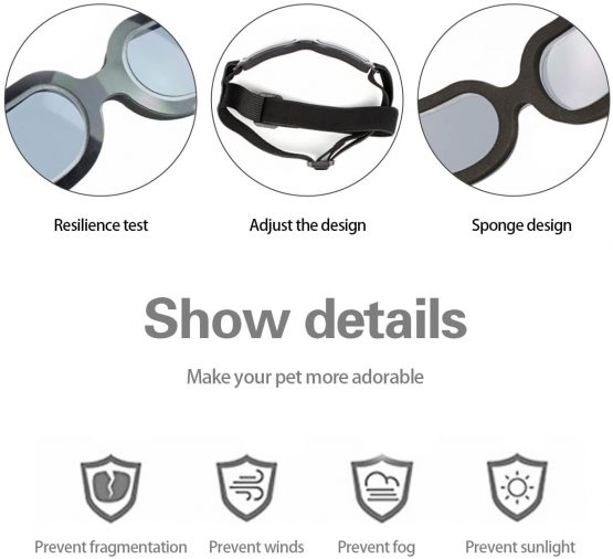 PETCUTE Dog Sunglasses Waterproof dog googles eye protection Pet Sunglasses UV Protective For Small Medium Dog or Cat - Image 3