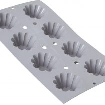 De Buyer 1845.01 Elastomoule Silicone Baking Mould - 8 Small Brioches, 9.5 cl Capacity, 8 cm Diameter