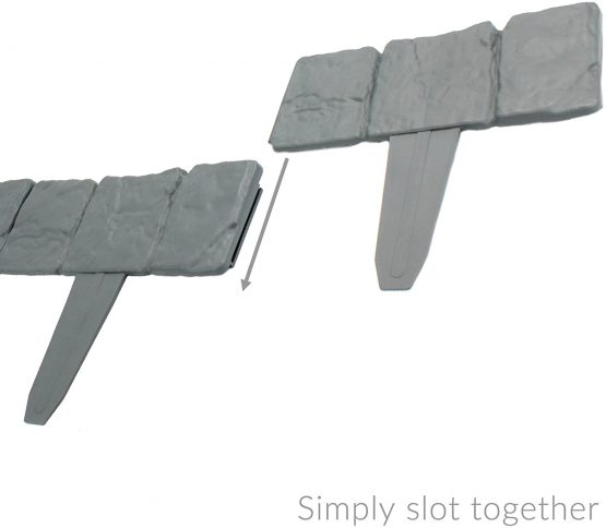 5M Grey Stone Effect Lawn Edging | Plant Bordering | Cobblestone Garden Border | Flower Bed & Grass | 20 Pieces | Pathway & Fence Edges | Pukkr - Image 3