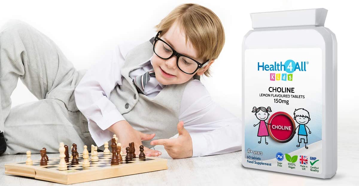 Health4All Kids Choline 150mg 60 Chewable Tablets for Children 3+, Supports Memory, Learning and Mood - Image 3
