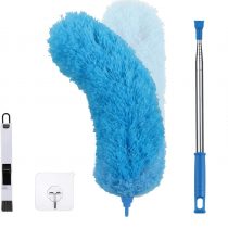 Vicloon Feather Duster Extendable, 100 Inches Microfiber Duster Cleaning Steel Telescopic Duster Feather Duster with Bendable and Window Slot Cleaning Brush Hand for Cleaning Ceiling Fans, Cars…