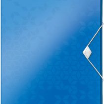 Leitz 46290036 Box File, Holds up to 300 A4 Sheets, Elastic Closure, Flexible Plastic, Blue Metallic, WOW Range