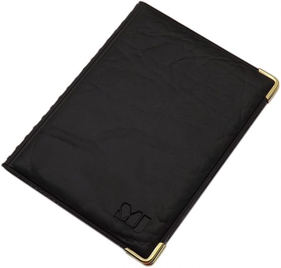 ID and Credit Card Holder with Metal Corners 10 Pockets (Design 1 / Black)
