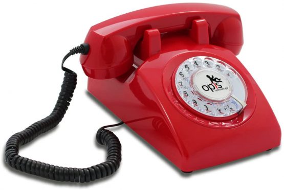 OPIS 60s CABLE with classic white German Post rotary dial inlay: designer retro phone/rotary dial telephone/retro style phone/vintage telephone/classic desk phone with rotary dialler (black)