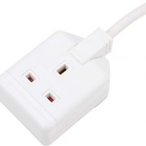 1 Gang White 13 Amp Professional Trailing Socket Extension Lead Mains Power (1.5 M)
