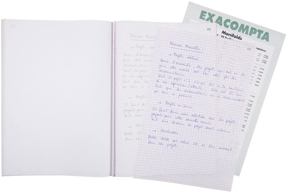 Exacompta, Ref. 3300AE, 1 Manifold squared 5x5, 50 numbered carbonless sheets in 2 copies (1 original + 1 copy), A4 format - Image 3