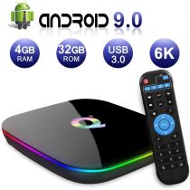 Q PLUS Android 9.0 TV BOX 4GB RAM/32GB ROM H6 Quad-Core TV Box 2.4Ghz WiFi/Ethernet 6K HDMI TV BOX