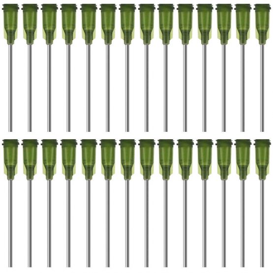 LYTIVAGEN 100 PCS Blunt Tip Syringe Needles 3.8cm 14G Dispensing Needle with Lure Lock Blunt Tip Needles for Refilling E-Liquid, Inks and Syringes (Green)