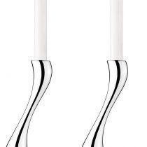 Georg Jensen Cobra Large Candleholder, 2 Pieces, Mirror Polished Stainless Steel by Constantin Wortmann