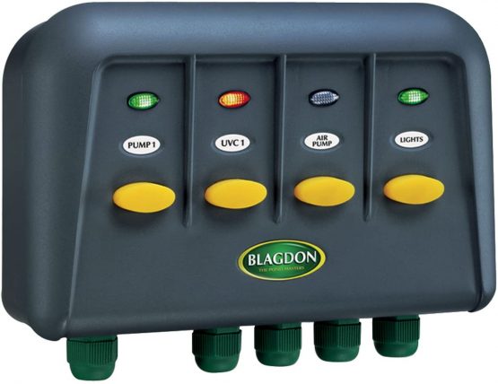 Blagdon 1040228 Powersafe Garden & Pond Safe Weatherproof Electrical Switch Box, 4 Outlet, Black