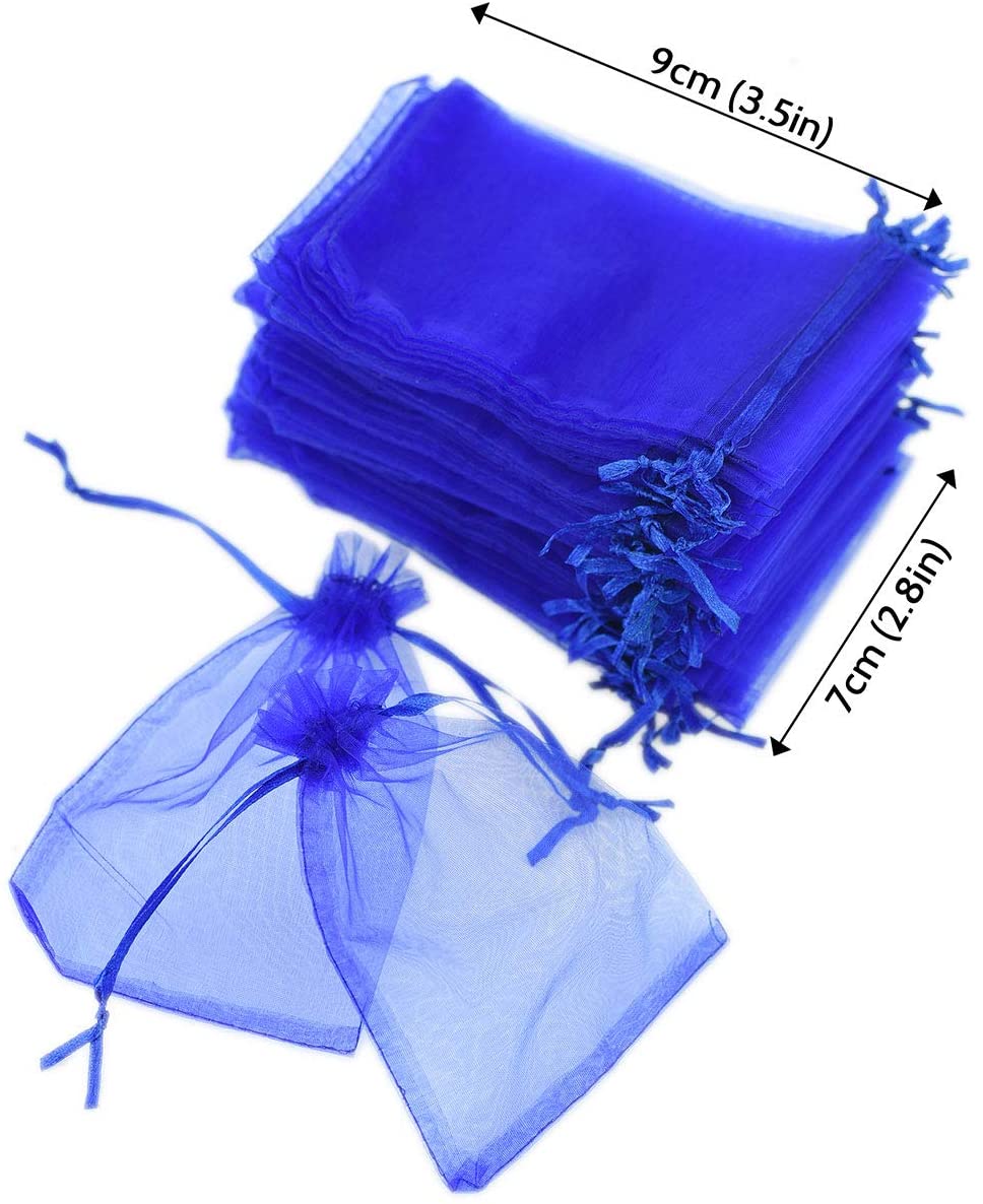 FiveSeasonStuff Organza Wedding Favours Gift Bags Jewellery Birthday Party Baby Shower Arts & Crafts Gift Wrapping Candy DIY Pouches (7cm x 9cm - Image 2