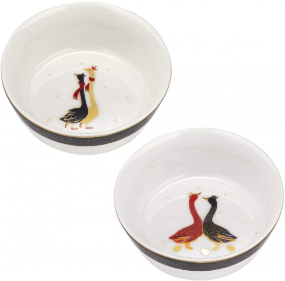Portmeirion Home & Gifts SMGE79168-XD Geese Bowls Set of 2, Ceramic