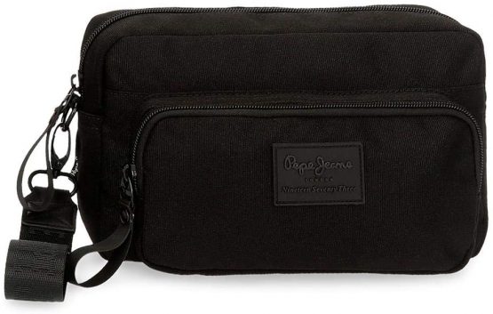 Pepe Jeans Denton Wallet Handbag Black 24,5x15x6 cms Recycled polyester