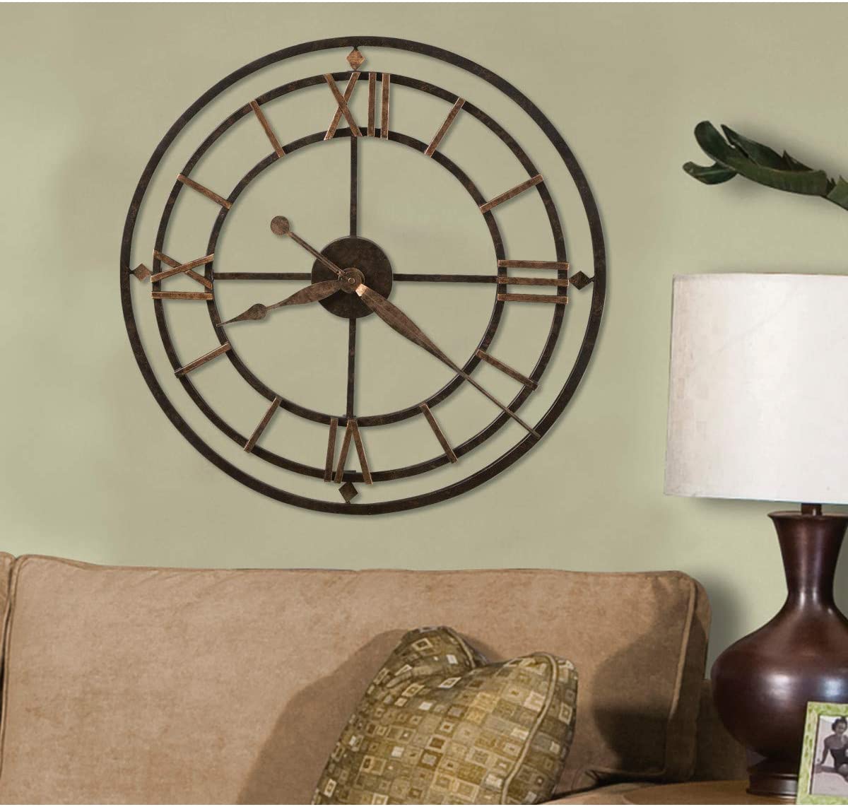 Howard Miller York Station Wall Clock 625-299, 21.25-Inch Wrought Iron, Aged Iron Finish, Gold-Finished Accents - Image 4