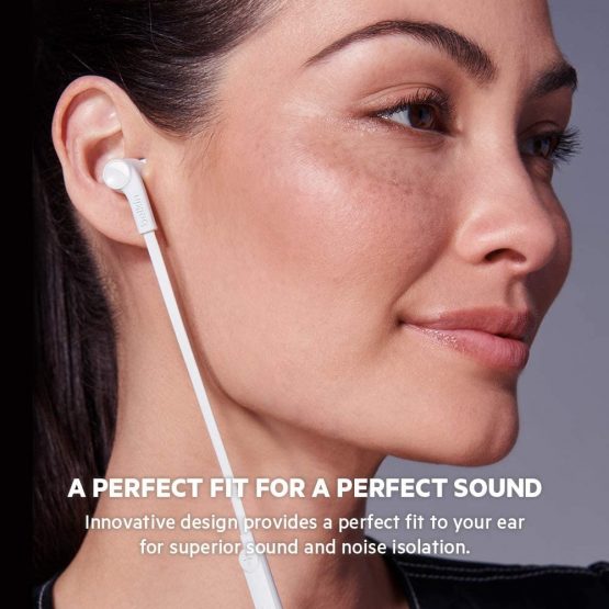 Belkin SoundForm iPhone Headphones with Lightning Connector (Lightning Earphones for iPhone 12, 12 Pro, 12 Pro Max, 12 mini, 11, 11 Pro, 11 Pro Max, XS Max, XS, X, SE, 8 Plus, 8, 7 Plus, 7), White - Image 2