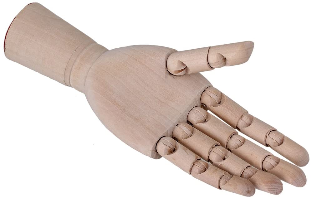 BQLZR Wooden Left Hand Body Artist Model Jointed Articulated Flexible Fingers Wood Sculpture Mannequin - Image 3