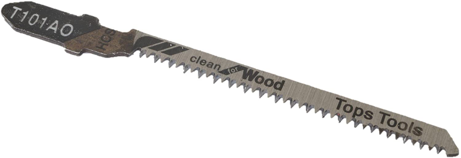 25 x TopsTools T101AO 83mm Jigsaw Blades Designed for Straight and Curved Cuts in Wood, Black - Image 2