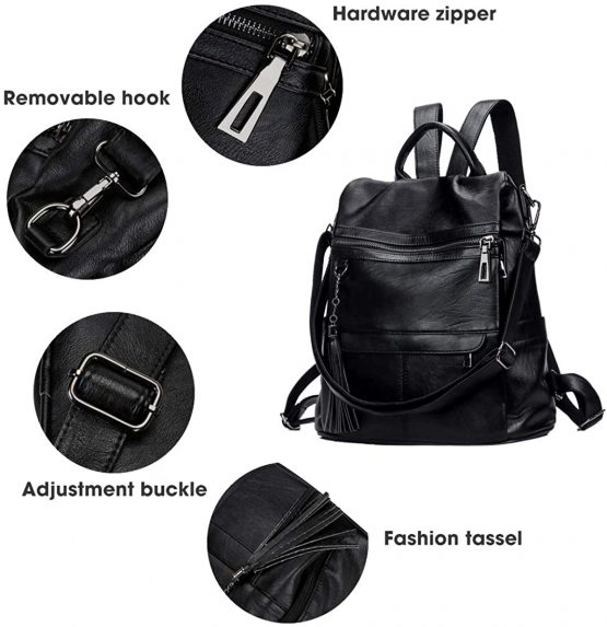 Artwell Backpack Purse For Women Shoulder Bag Fashion Anti-Theft Rucksack Pu Leather Ladies Tote Handbag - Image 4