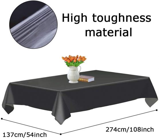 JINLE 6 Pack Disposable Tablecloths Plastic Rectangle Table Covers 54 x 108 Inch Table Cloths for Indoor or Outdoor Parties Birthdays Weddings Picnics (Gold) - Image 3