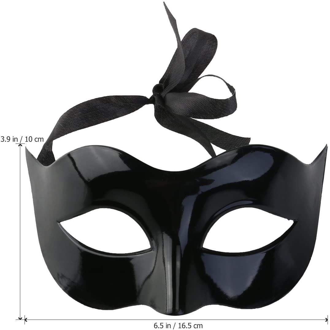 WINOMO Costume Black Halloween Masquerade Mask Masquerade Costume Mask Black for Men Women Party Ball Halloween Mask - Image 4